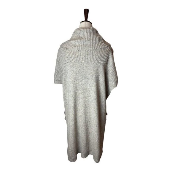 Pendleton Sweater Women 1X Beige Wool Yak Linen Knit Cowl Neck Poncho Cape - Picture 2 of 11